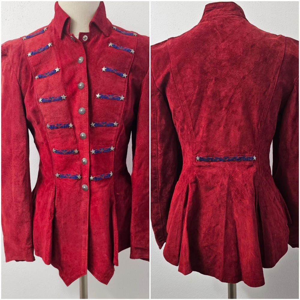 Ren Ellis Santa Fe Leather Buckskin Vintage Red Western Pioneer Renegade Jacket